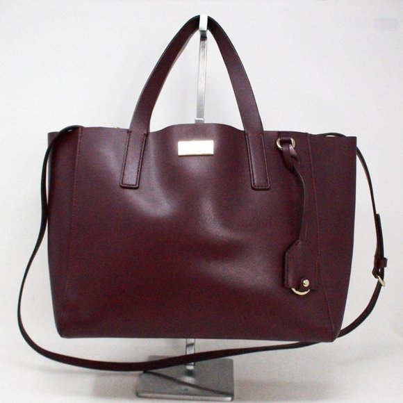 KATE SPADE #41393 Maroon Leather Shoulder Bag with Strap